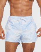 Asos Design Swim Short With Wash Print In Short Length-multi