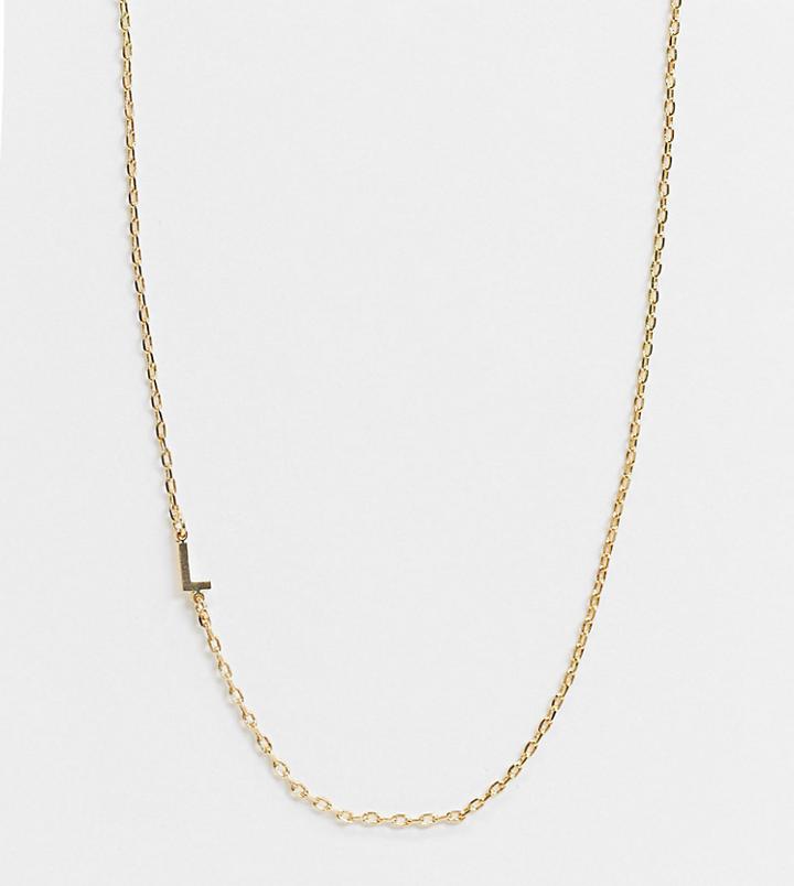 Designb London Exclusive Initial Necklace In Gold 'l'