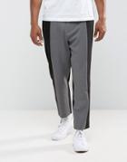 Asos Tapered Smart Pants With Color Blocking - Gray