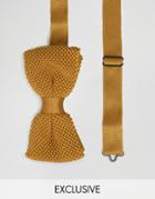 Noose & Monkey Knitted Bow Tie - Yellow