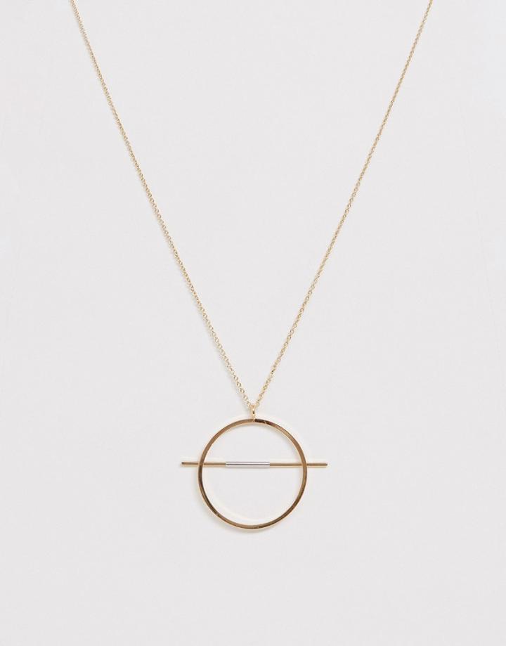 French Connection Strikethrough Necklace-gold