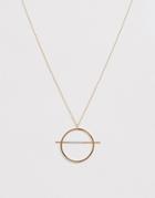 French Connection Strikethrough Necklace-gold