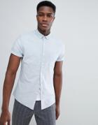 Asos Design Casual Skinny Oxford Shirt In Blue - Blue