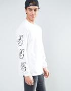 New Love Club Sleeve Gesture Long Sleeve Top - White