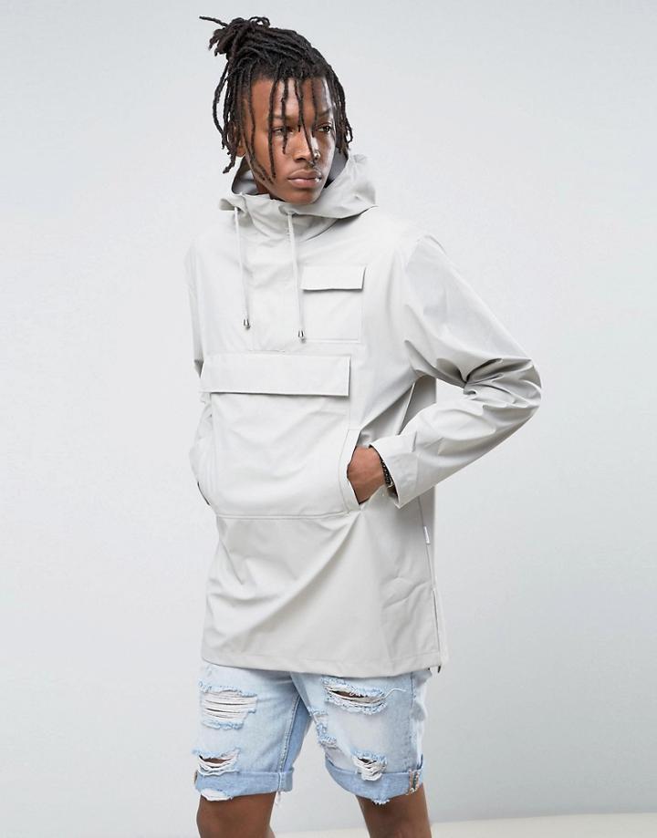 Rains Waterproof Camp Anorak In Moon - Stone