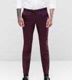 Noose & Monkey Super Skinny Tuxedo Pants With Satin And Stretch - Red