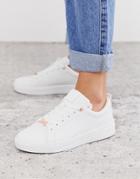 Ted Baker White Leather Sneakers With Rose Gold