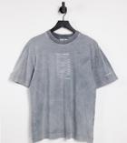 Collusion T-shirt With Print In Acid Wash-grey