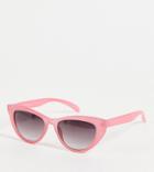 Jeepers Peepers Womens' Cat Eye Sunglasses With Pearl Chain In Pink - Exclusive To Asos