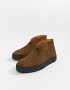 Zign Cupsole Desert Boots In Brown Suede - Brown