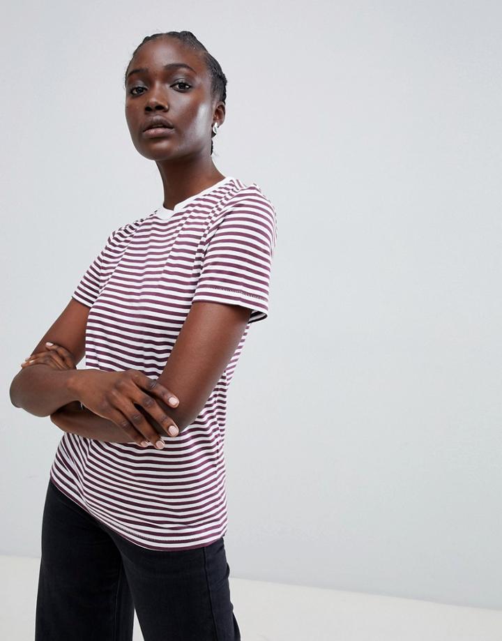 Selected Perfect Tee Stripe T-shirt - Purple