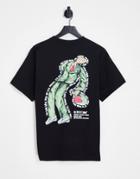 Dr Denim Trooper Back Print T-shirt In Black