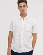 Esprit Slim Fit Shirt With Parrot Print-white