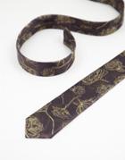 Bolongaro Trevor Gold Floral Tie-black