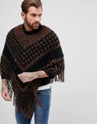 Asos Crochet Poncho In Brown - Brown