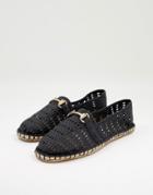 Asos Design Espadrille In Black Weave With Snaffle