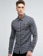 Gym King Check Shirt In Skinny Fit - Black