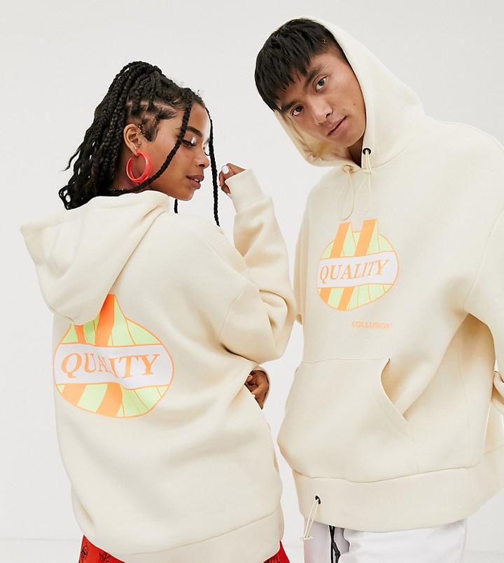 Collusion Unisex Hoodie With Print