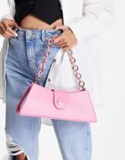 Topshop Structured Chunky Chain Shoulder Bag In Pink