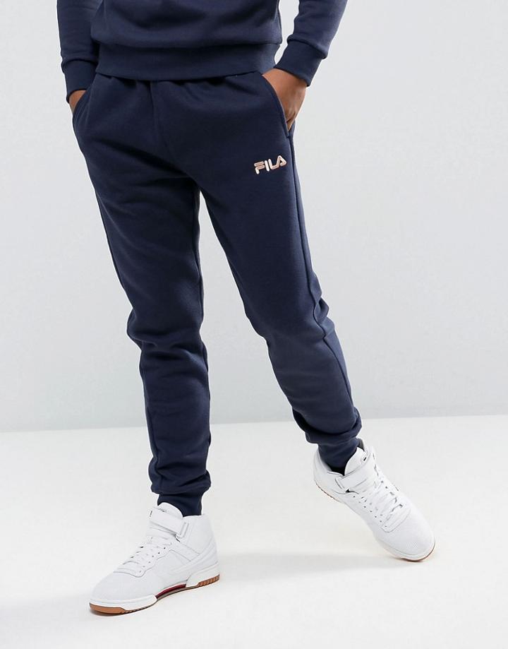 Fila Vintage Skinny Joggers With Small Logo - Navy