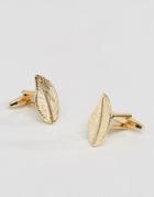 Designb Feather Cufflinks In Gold Exclusive To Asos - Gold