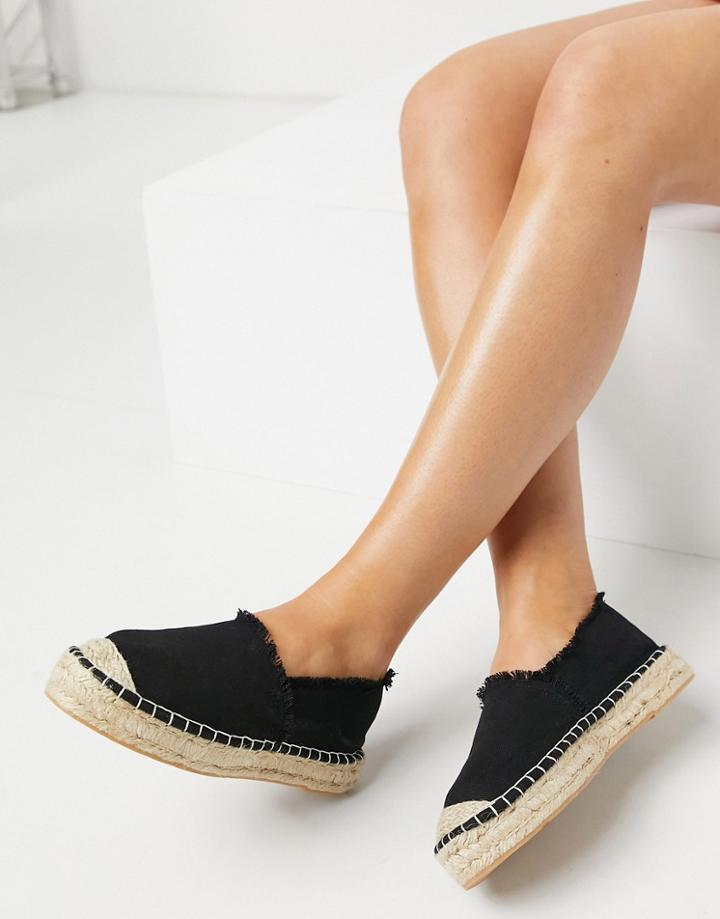 South Beach Espadrilles In Black Canvas