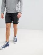 Asos Denim Shorts In Slim Washed Black - Black