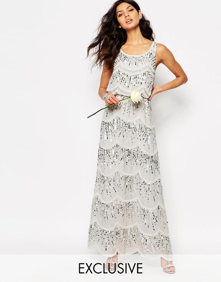 Maya Chiffon Maxi Dress With Embellishment - Micro Chip