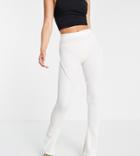 Asyou Seam Detail Flare Pant In Cream - Part Of A Set-white