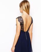 Asos Petite Exclusive Eyelash Lace Skater Dress - Pink