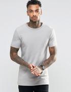 Asos Longline Muscle T-shirt With Crew Neck In Grey - Gray
