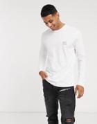 Boss Tacks Box Logo Long Sleeve Top In White