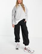 Asos Design Utility Pants In Black Linen
