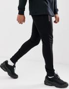 Asos Design Super Skinny Sweatpants With Rose Gold Zips In Black