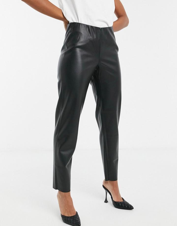 Noisy May Premium Leather Look Legging In Black
