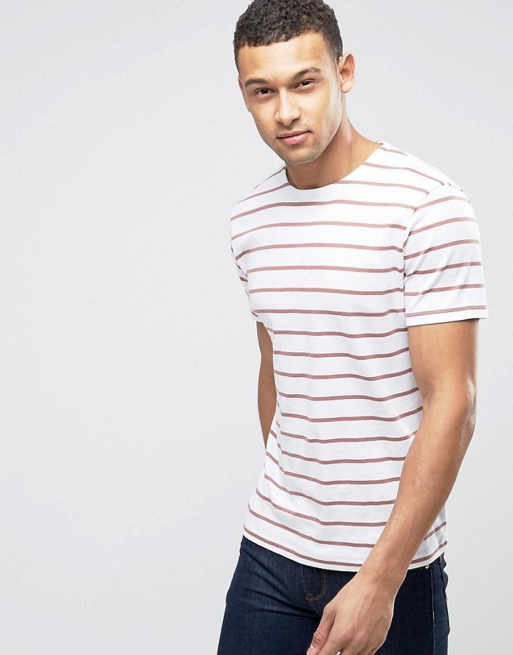 Selected Homme Stripe Tee - White