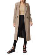 Cotton: On Longline Pocket Coat In Taupe Houndstooth-multi