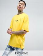 Sixth June Oversized T-shirt In Yellow With Small Logo - Yellow