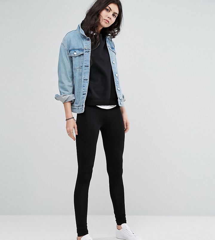 Asos Design Tall High Waisted Leggings In Longer Length - Black