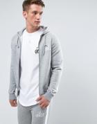 Bee Inspired Zip Up Hoodie In Gray - Gray