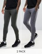 Asos Extreme Super Skinny Joggers 2 Pack Khaki/ Washed Black Save - Multi