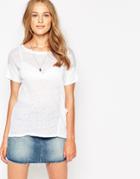 Twisted Muse Dip Hem Loose Fit Top - White