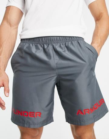 Under Armour Training Woven Graphic Shorts In Gray