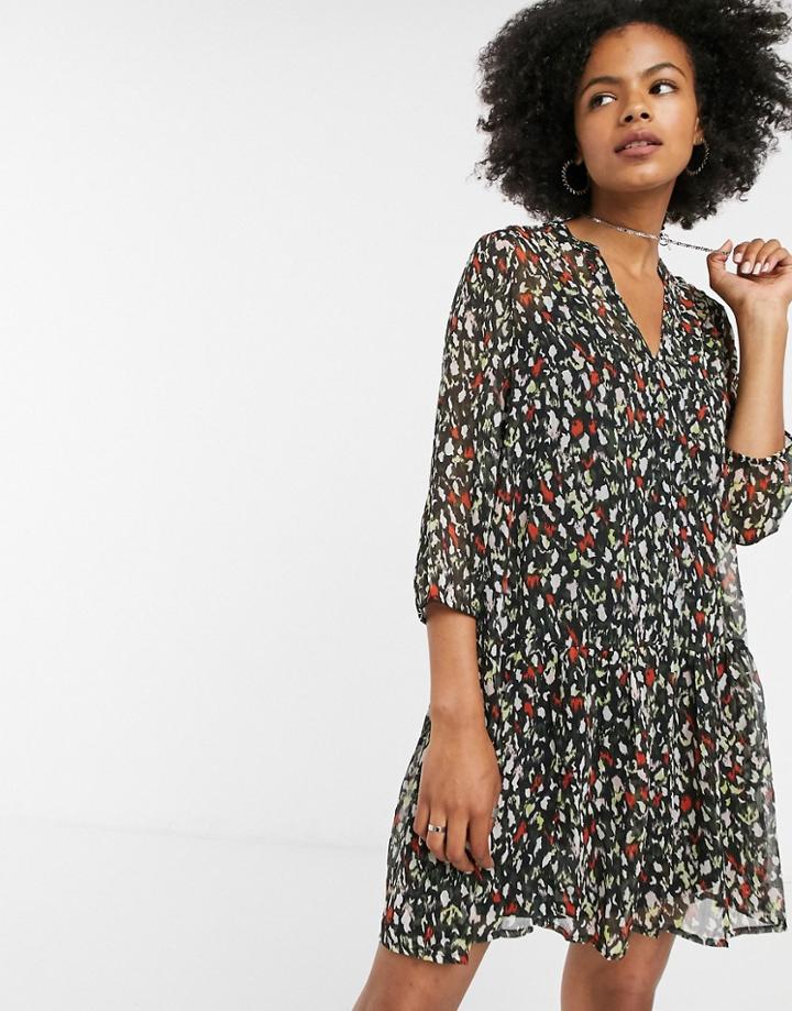 Only Abstract Animal Print Smock Dress-multi