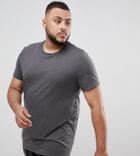 Asos Design Plus T-shirt With Crew Neck In Charcoal Marl-gray