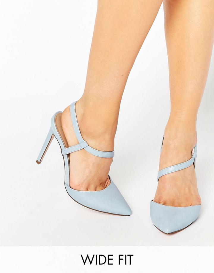 Asos Pal Wide Fit Pointed Heels - Blue