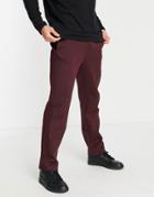 River Island Twill Slim Sweatpants In Dark Red