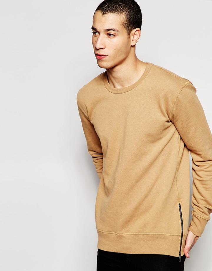 Selected Homme Basic Crew Neck Sweatshirt - Tigers Eye