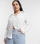 Brave Soul Plus Theo Speckle Shirt-white