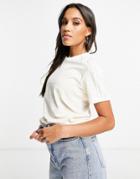 Adidas Originals Adicolor Three Stripe T-shirt In Oatmeal-white